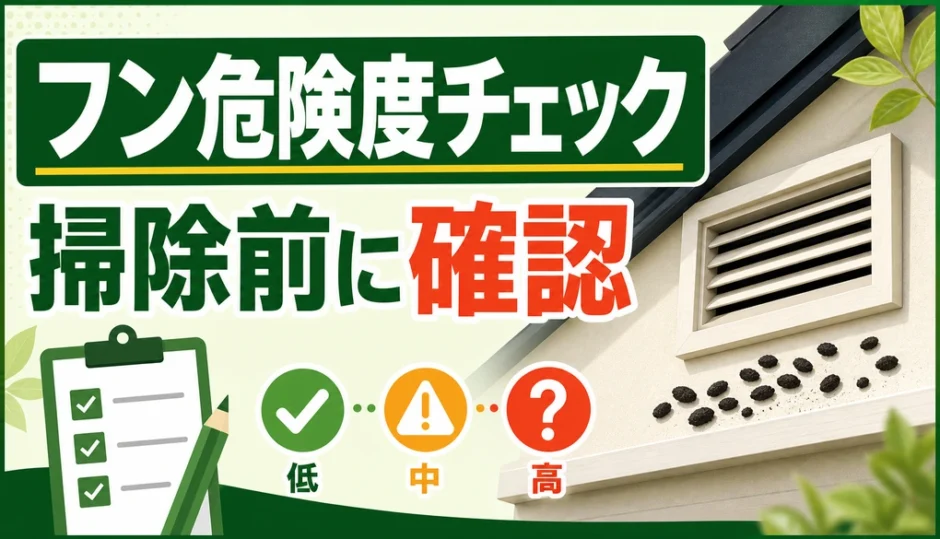 コウモリのフンの危険度と掃除前の確認を示すサムネイル