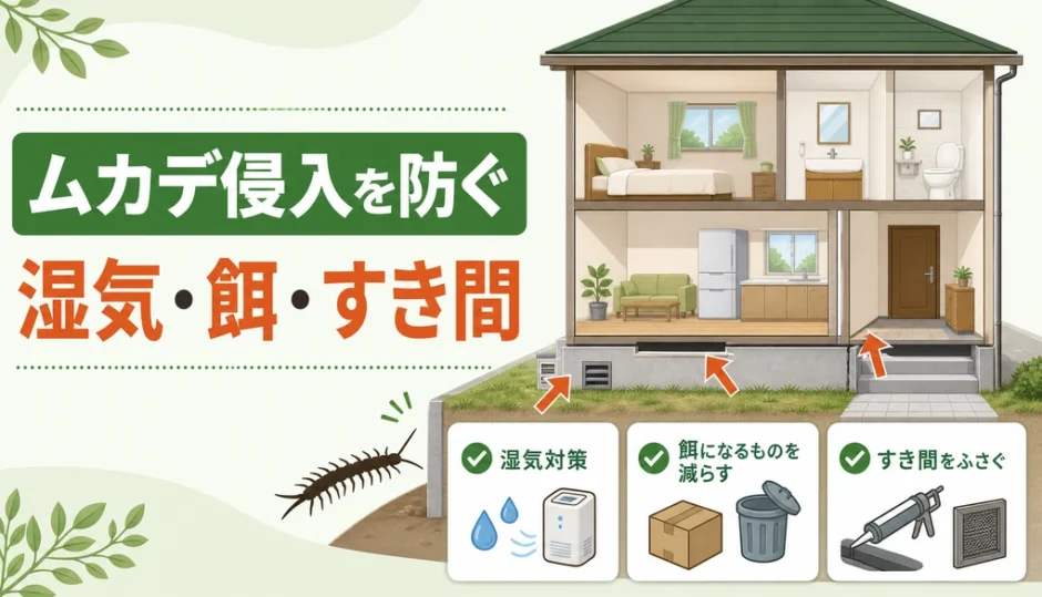 ムカデが家に出る原因と侵入防止の確認ポイント