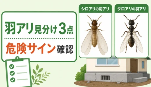 シロアリとクロアリの羽アリの見分け方｜まず見る3点と危険サイン