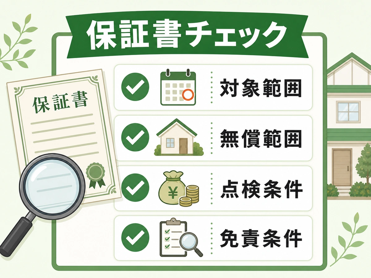 害獣駆除の保証書で対象範囲や無償範囲を確認するチェック図