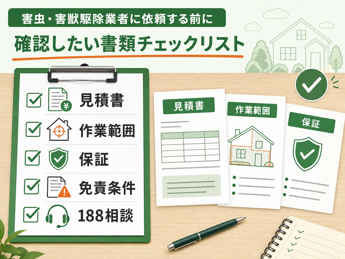 害獣・害虫駆除業者へ依頼する前に確認したい見積書や契約内容