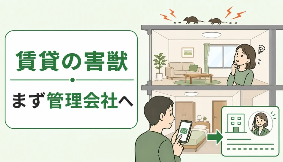 賃貸で害獣を見つけたら管理会社へ連絡する流れ