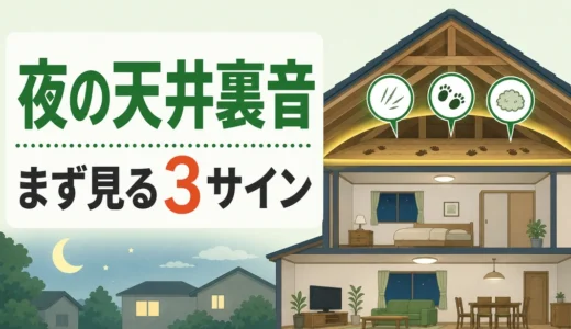 天井裏で夜だけ音がする原因は？害獣サインと確認順