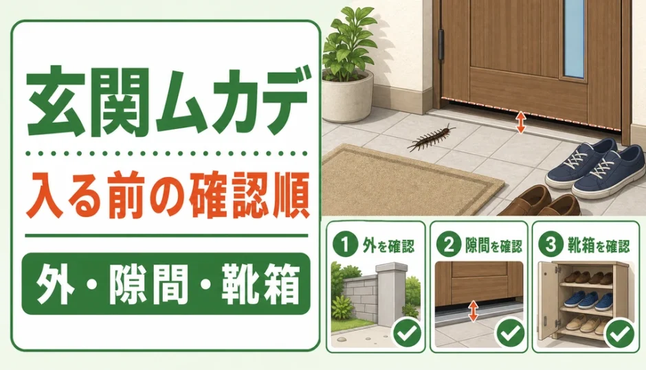 玄関にムカデが出たときの入室前チェック順