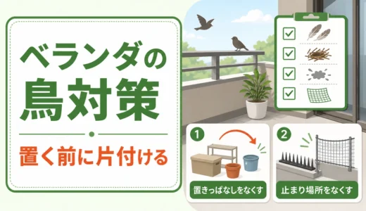 ベランダの鳥対策｜まず取り除く物と置く物・巣がある時の注意点
