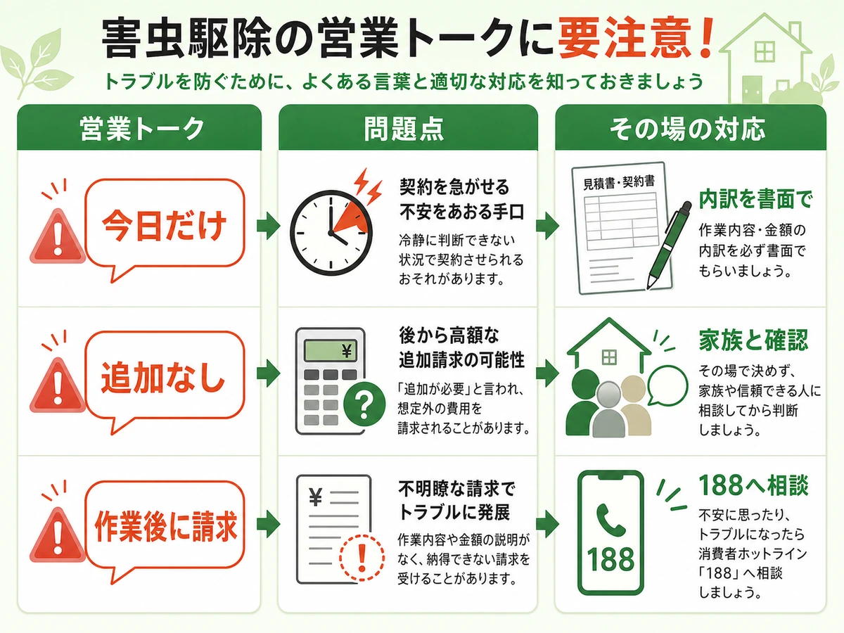 害獣・害虫駆除の要注意な営業トークと対応