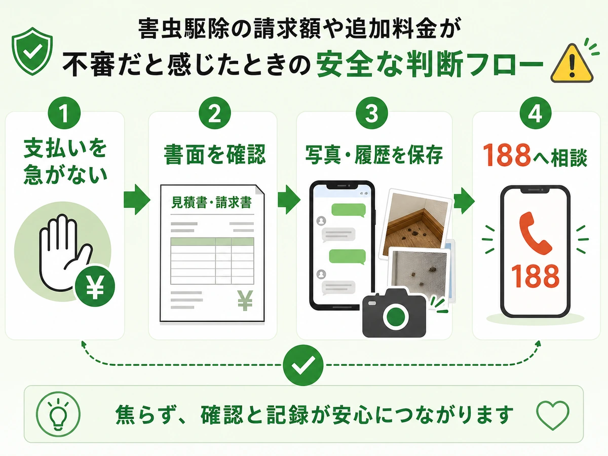 納得できない追加請求を受けたときの対処フロー