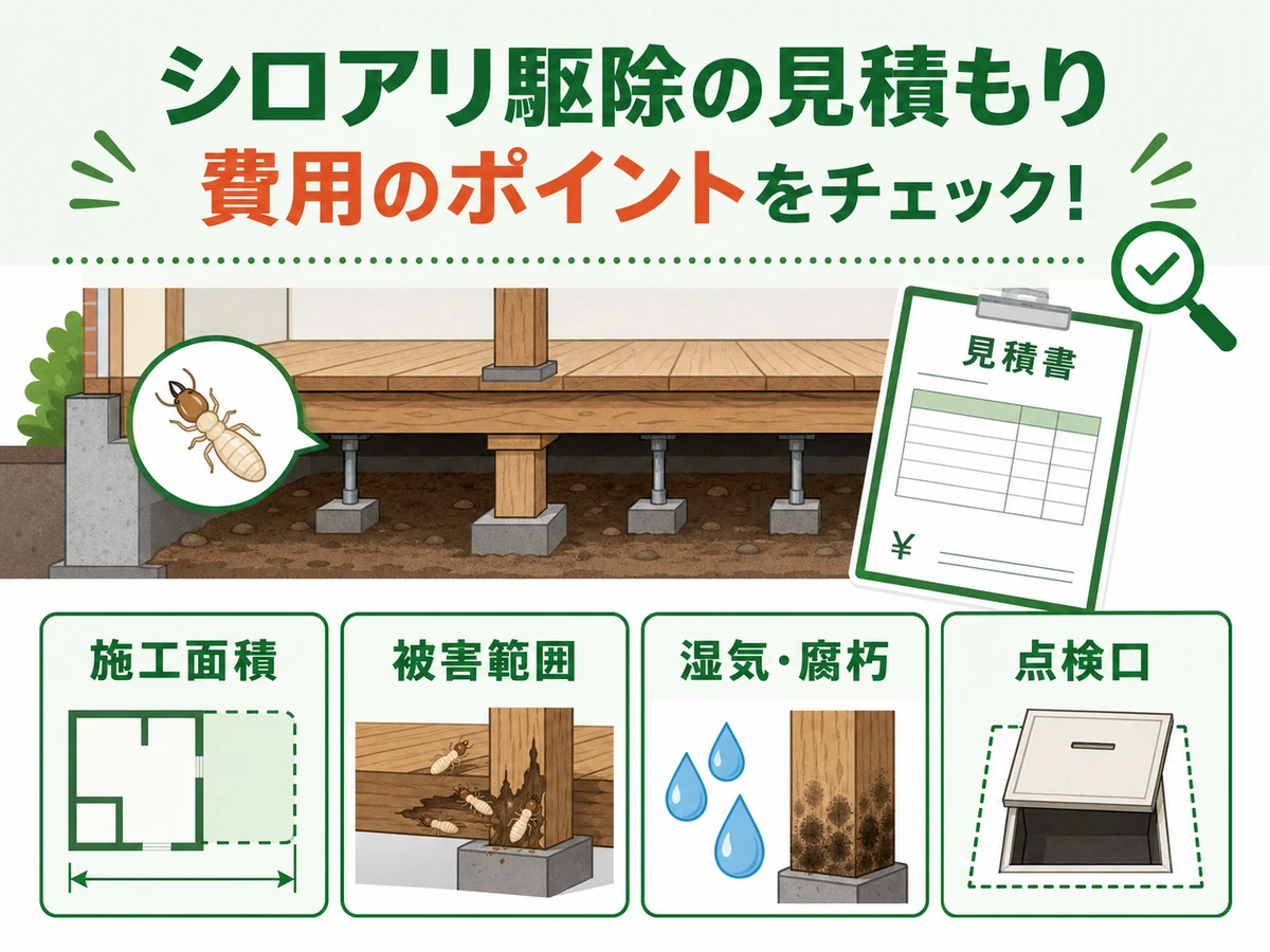 シロアリ駆除費用が床下の状態で変わる要因