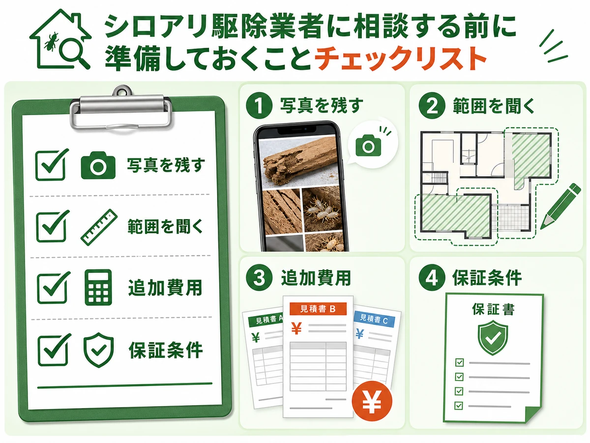 シロアリ駆除の見積もり前に確認する情報