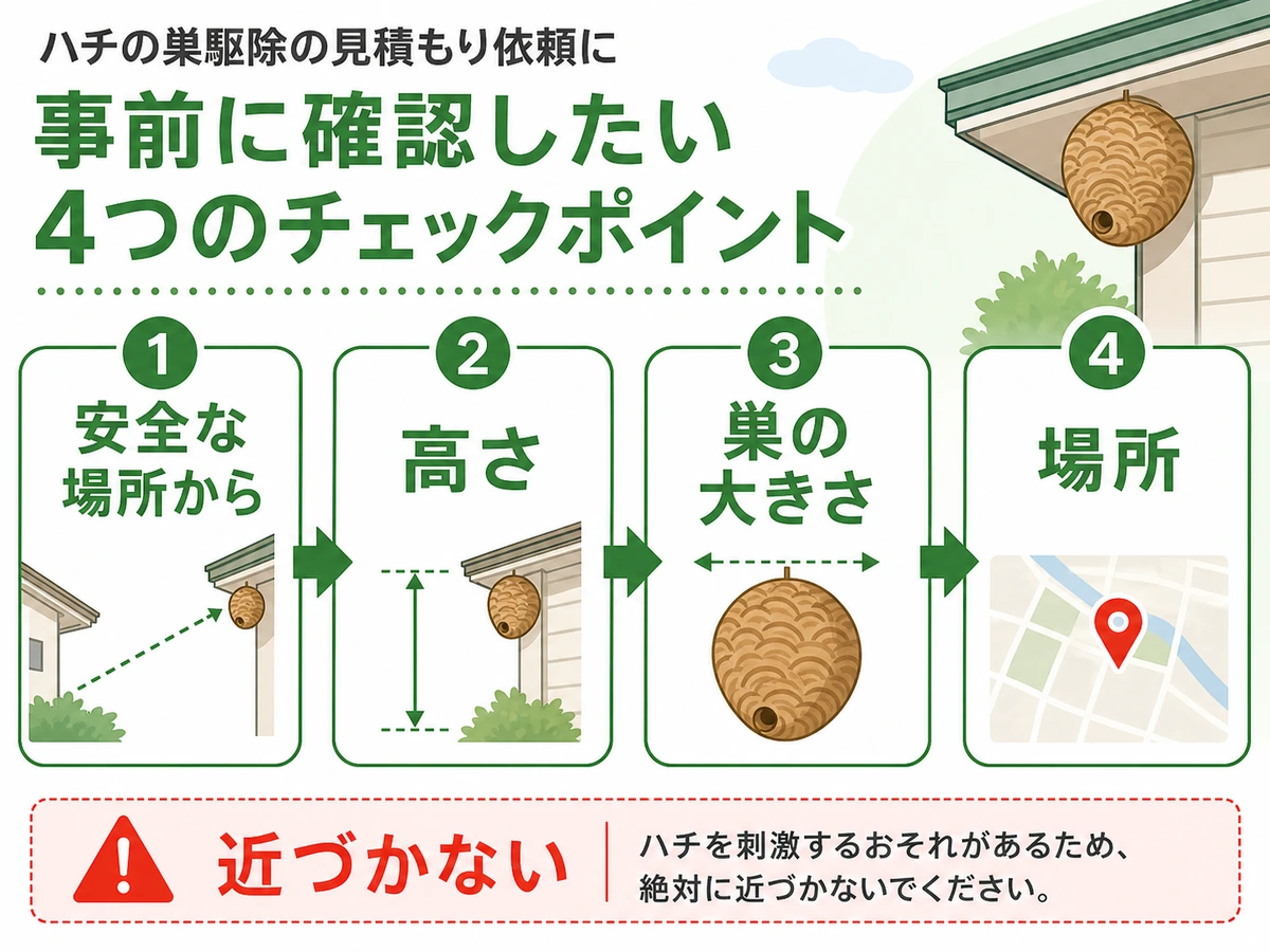 蜂の巣の見積もり相談前に安全な場所から確認する項目