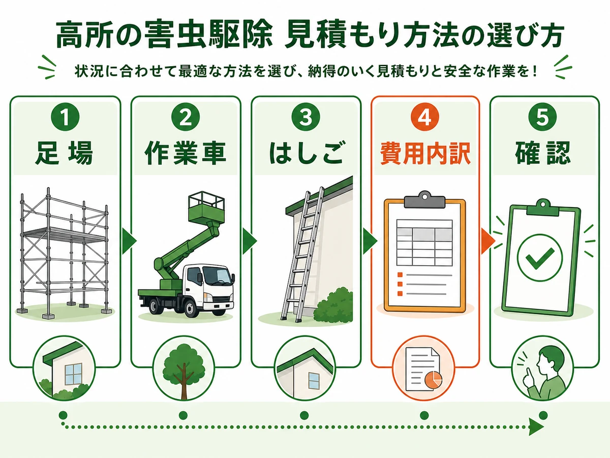 足場と高所作業車とはしごの見積もり比較ポイント