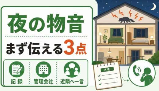 夜の害獣騒音はまず記録と連絡｜近隣トラブルを防ぐ伝え方