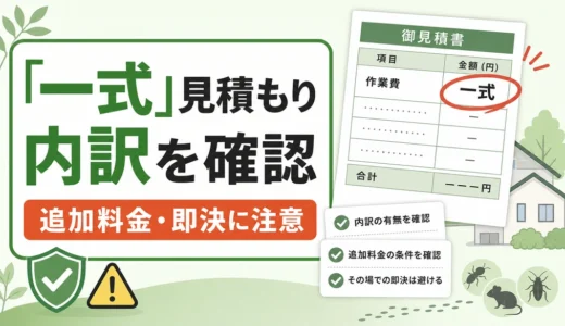 害獣・害虫駆除の「一式」見積もりに注意｜内訳確認と断り方
