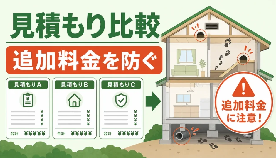 害獣駆除の相見積もり比較で追加料金を防ぐポイント