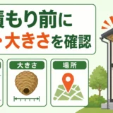 蜂の巣駆除の見積もりで高さ・大きさ・場所を確認する図