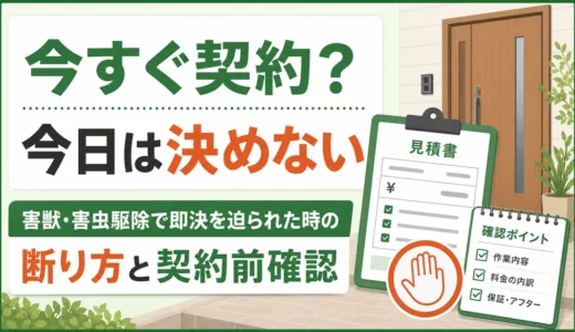 害獣駆除で「今すぐ契約」と迫られた時の断り方｜確認項目と188相談の目安