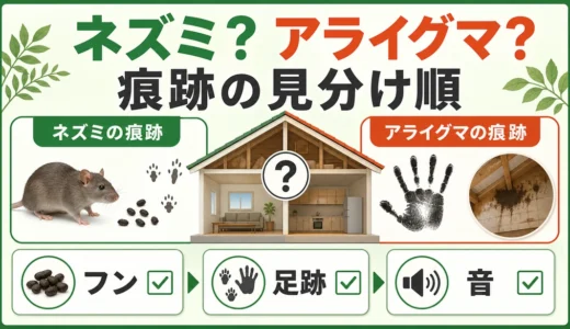 ネズミとアライグマの見分け方｜フン・足跡・音で確認する順番