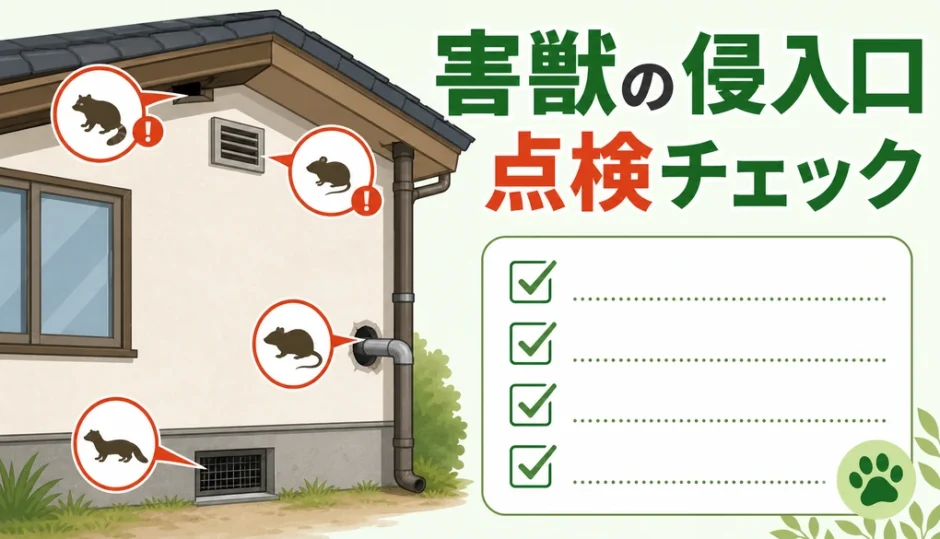 害獣の侵入口封鎖チェックリスト