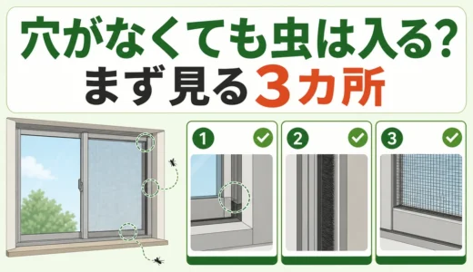 網戸に穴がないのに虫が入る原因は？3カ所の確認順と侵入経路