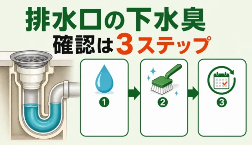 排水口の下水臭は封水切れ？水を流す確認順と相談の目安