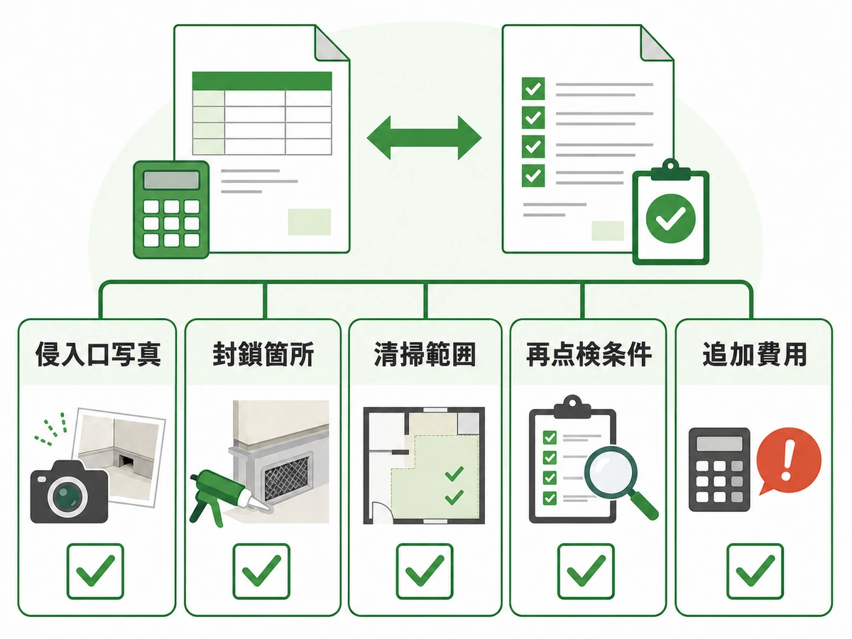 見積もりと完了報告で照合する5つの確認項目