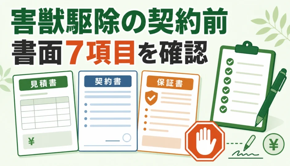 害獣駆除の見積書・契約書を支払い前に確認する7項目