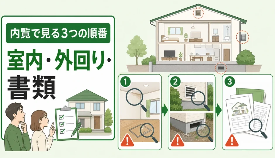引越し先や中古住宅の内覧で室内・外回り・書類を確認する順番
