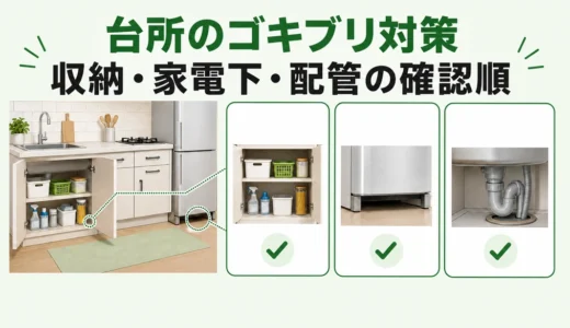 台所のゴキブリ対策は3ゾーンから｜収納・家電下・配管の確認順