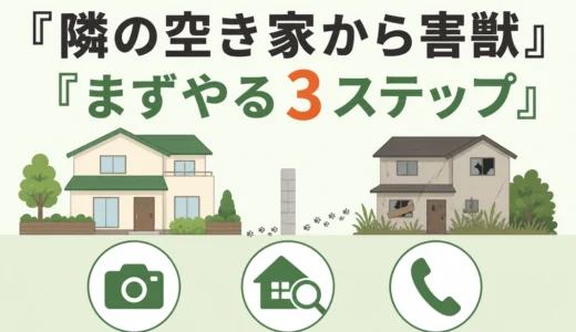隣の空き家から害獣が来るときの対処法｜市役所への相談と自宅でできること