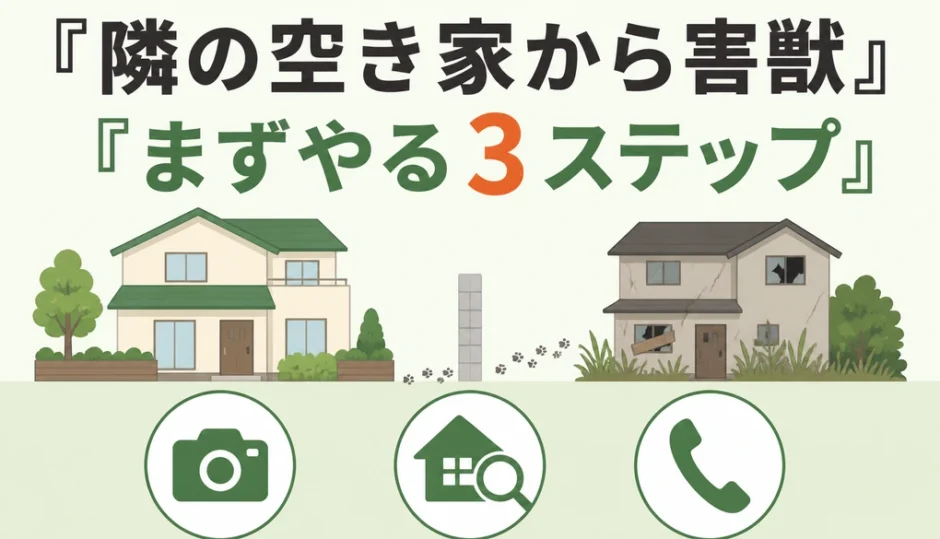 隣の空き家から害獣が来るときにまず行う3ステップ