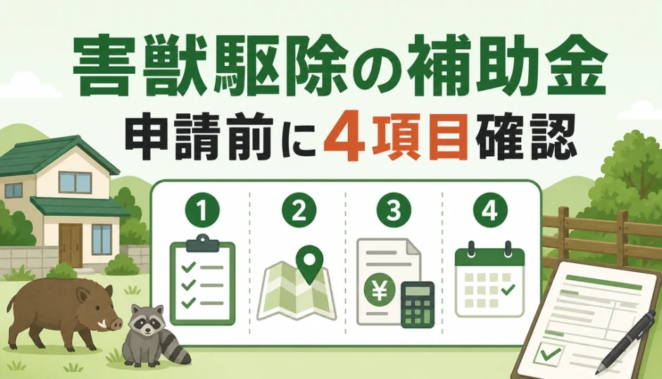 害獣駆除の補助金を申請する前に確認する4項目