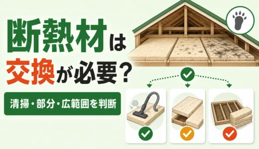 害獣駆除後の断熱材は交換が必要？判断基準と見積もりの見方