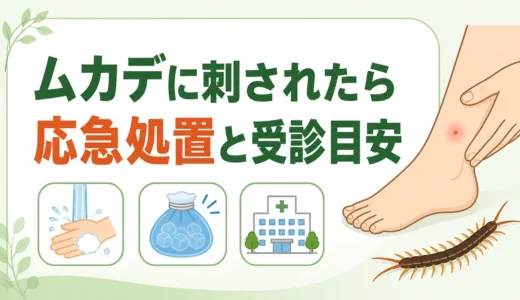 ムカデに刺されたら何科？応急処置・119番・受診の目安