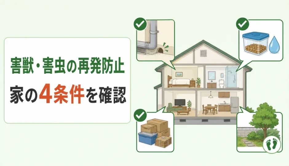 害獣・害虫の再発防止で確認する家の4条件